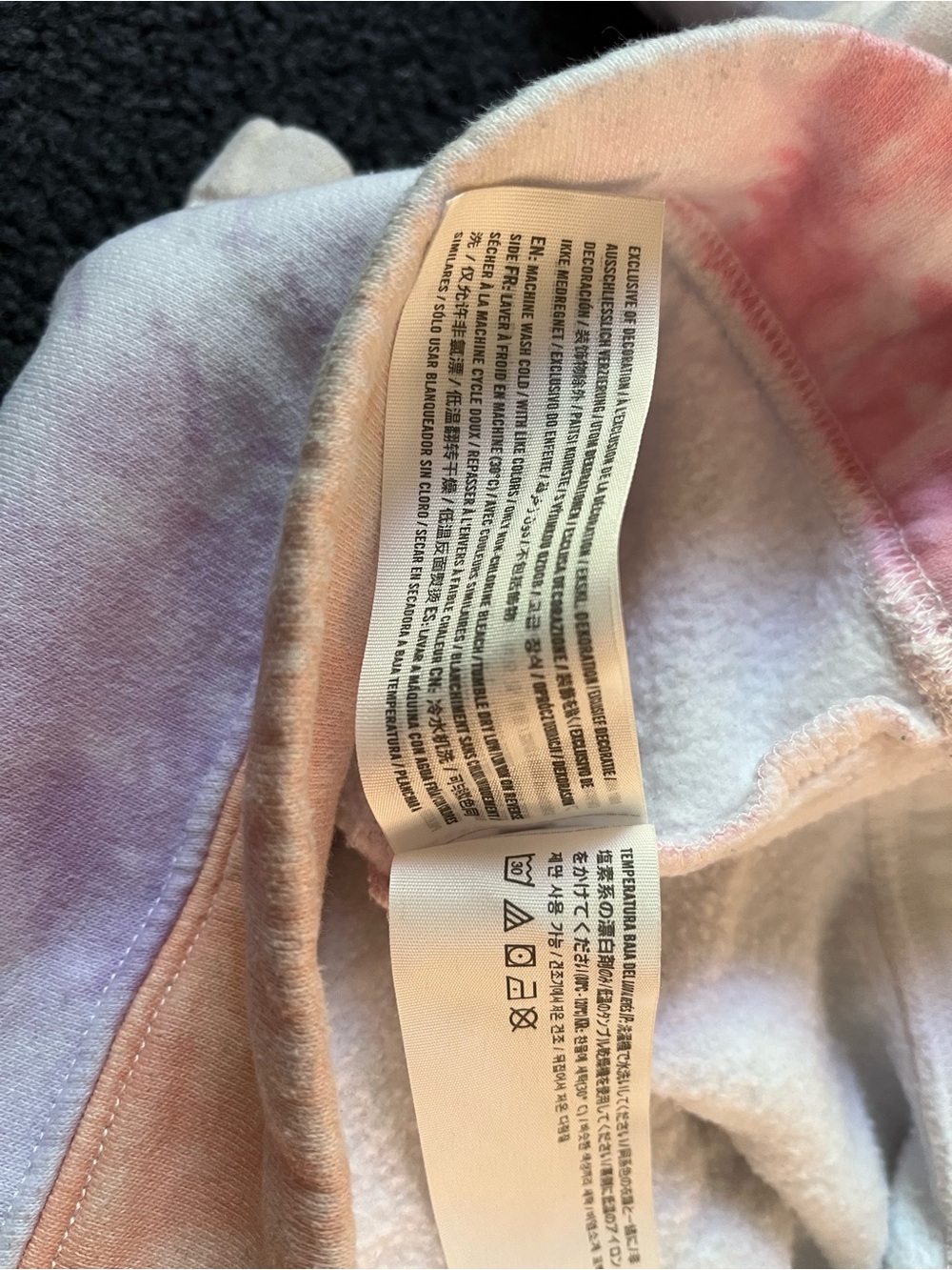 Hollister Pastel Tie-Dye Pullover Hoodie in Peach & Lavender - Picture 4 of 4